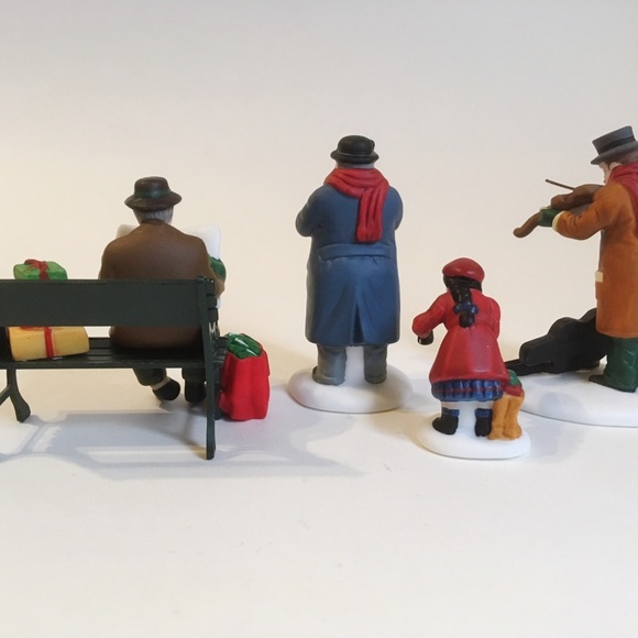 Heritage Village Collection 4 Pc Rest Ye Merry Gentleman Street Musician Dept 56 - Picture 6 of 8